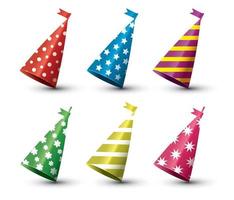 Party Hat Isolated Set on White Background. vector