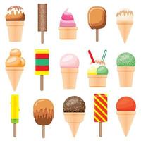 Ice Cream Set. Vector Illustration.