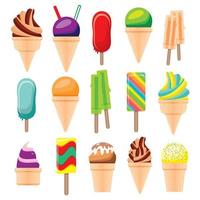 Ice Cream Set Isolated on White Background. vector