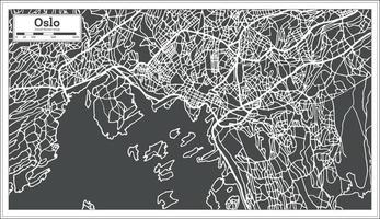 mapa de oslo noruega en estilo retro. vector