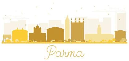 silueta dorada del horizonte de la ciudad de parma. vector