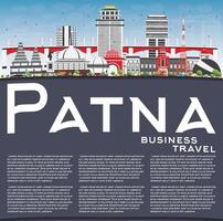 Patna Skyline with Gray Buildings, Blue Sky and Copy Space. vector