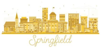 Springfield Illinois USA City skyline golden silhouette. vector