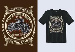 impresionante plantilla de diseño de camiseta de motocicleta vector