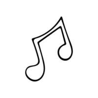 símbolo musical dibujado a mano, notas musicales de garabatos. aislado sobre fondo blanco. vector