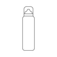 Simple outline cosmetic bottle in minimalistic style, container for Mousse, Spray-Mousse, Foam icon for design. Isolated on white background vector