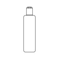 botella cosmética de contorno simple o artículos de limpieza domésticos en estilo minimalista, recipiente para productos de limpieza, champú, icono de gel de ducha para el diseño. aislado sobre fondo blanco vector