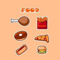 Premium vector l set bundle vector food. american food, latin food, humberger, potato, etc.