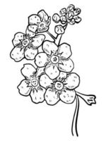 Handdrawn illustration flower for commercial social media nature background promotion event vector