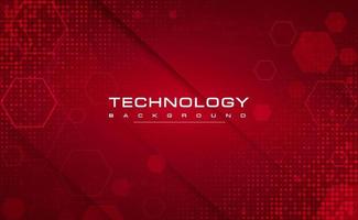 Digital technology banner red background concept, circuit technology light effect, abstract cyber tech, innovation future data, internet network, Ai big data, line dots connection, illustration vector