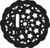 Complex mandala design made with black lines into a circle vector