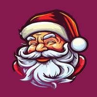 Complex Santa design made on a purple background with red and white colors vector