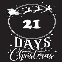 21 Days until Christmas , simple black logo with white patterns on it vector