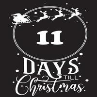 11 Days until Christmas , simple black logo with white patterns on it vector