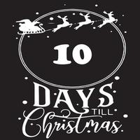 10 Days until Christmas , simple black logo with white patterns on it vector