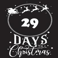 29 Days until Christmas , simple black logo with white patterns on it vector