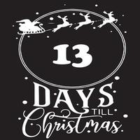 13 Days until Christmas, simple black logo with white patterns on it vector