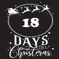 18 Days until Christmas , simple black logo with white patterns on it vector