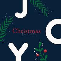 Summer Christmas Joy background, banner, or flyer design. colorful Joy posters with bright beautiful leaves frame, paper cut style letters and lettering. Template for advertising, web, social media vector