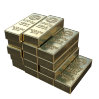 Gold bars millions 3d rendering png