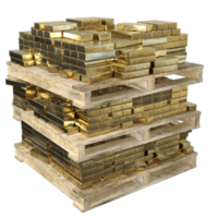 Gold bars millions 3d rendering png