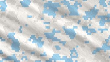 Sky Blue Army Camouflage Background loop. Military Uniform Clothing Texture. Seamless Combat Uniform. video