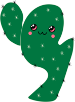 Cute cartoon cactus with kawaii eyes. PNG in cartoon style. All elements are isolated