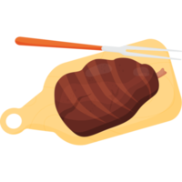 Big leg grilled on kitchen board with fork png