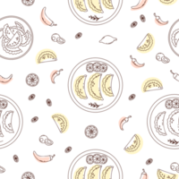 Seamless pattern with Mexican Empanadas png