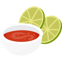 rote Tomatensauce mit Limettenscheiben png