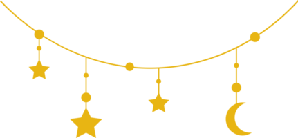 estrelas de ano novo pendurando elemento decorativo png