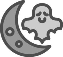 Halloween Moon Vector Icon Design