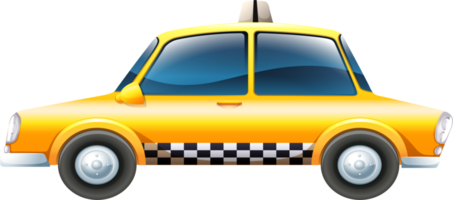 Yellow taxi car png