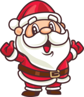 Cartoon cute santa claus character greeting illustration png