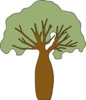 semplicità albero a mano libera disegno piatto design. png