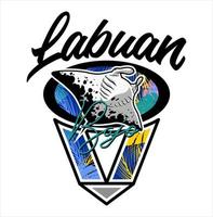 Labuan Bajo Island for graphic design vector