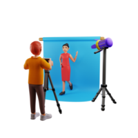 Photographer Take Photos of Model, 3d Character Illustration png