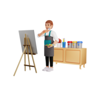 giovane maschio artista animato 3d personaggio illustrazione png