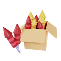 ilustración 3d de fuegos artificiales de navidad png