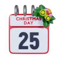 Cristmas Day Calendar 3D Illustration png