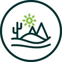 Desert Landscape Vector Icon Design