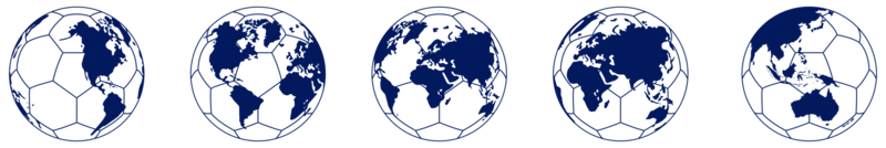 Weltkarte auf der Fußballsilhouette für Symbol, Symbol, Piktogramm, Sportnachrichten, Kunstillustration, Apps, Website oder Grafikdesignelement. PNG-Format png