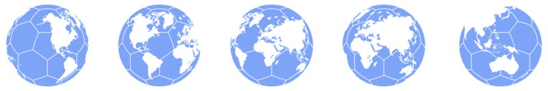 mapa mundial en la silueta de la pelota de pie para icono, símbolo, pictograma, noticias deportivas, ilustración de arte, aplicaciones, sitio web o elemento de diseño gráfico. formato png