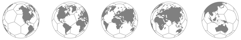 World Map on the Foot Ball Silhouette for Icon, Symbol, Pictogram, Sport News, Art Illustration, Apps, Website or Graphic Design Element. Format PNG