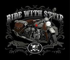 motorbike vector template for t-shirt design