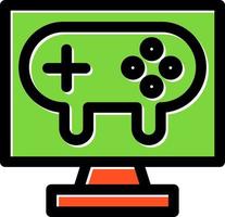 Gaming Pc Line Vector Icon Design