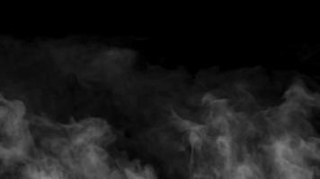 langzaam beweging van wit rook Aan een zwart achtergrond video