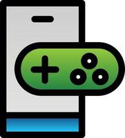 Mobile Gaming Line Vector Icon Design