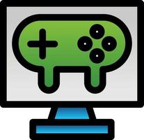 Gaming Pc Line Vector Icon Design