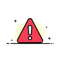 Alert Danger Warning Sign  Business Flat Line Filled Icon Vector Banner Template